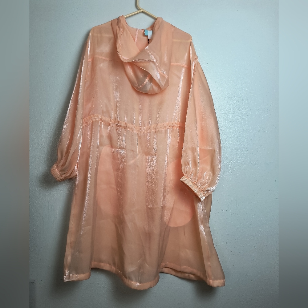 Future Collective For Target 🎯 Cinched Waist Hoodie Parka Arganza Jacket Sheer - Picture 10 of 12